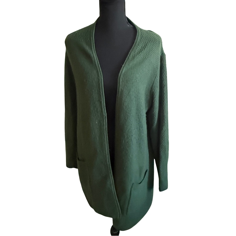 J. Jill Womens Forest Green Wool Blend Cardigan Sweater M Forest Fairy Earthy